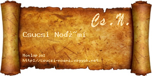 Csucsi Noémi névjegykártya