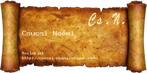Csucsi Noémi névjegykártya